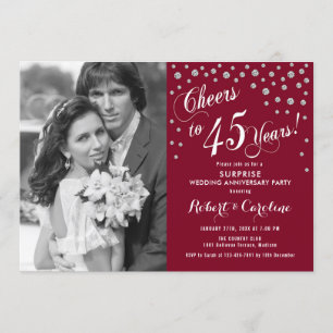 Verrassend 45e Jubileum met Photo Silver Red Kaart