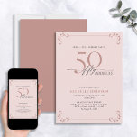 Verrassend 50 & Fabulous Blush Pink & Black Birthd Kaart<br><div class="desc">Het is een bijzondere verrassing voor de 50ste verjaardag, en het is tijd om te vieren! Wil je de beste baard in de stad gooien? Zorg ervoor dat het met de hoogste stijl begint met deze uitnodiging van 50 & Fabulous Blush Pink & Black Calligraphy Birthday. Het zal zeker de...</div>