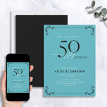 Verrassend 50 & Fabulous Turquoise & Black Birthda Kaart<br><div class="desc">Het is een bijzondere verrassing voor de 50ste verjaardag, en het is tijd om te vieren! Wil je de beste baard in de stad gooien? Zorg ervoor het met het hoogste van stijl met deze 50 & Fabulous Turquoise White & Black Calligraphy Birthday Invitation begint. Het zal zeker de toon...</div>