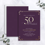 Verrassend 50 & Paars en gouddag Folie Uitnodiging<br><div class="desc">Het is je speciale verjaardag, en het is tijd om te vieren! Wil je de beste baard in de stad gooien? Zorg ervoor dat het met de hoogste stijl van start gaat met deze verrassende uitnodiging voor Folie van 50 jaar en Fabulous Paars & Gold Birthday. Het zal zeker de...</div>