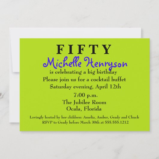 Verrassend 50e dag-uitnodiging kaart (Voorkant)