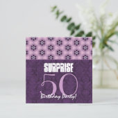 Verrassend 50e Paarse Floral Sjabloon V1 Kaart (Staand voorkant)