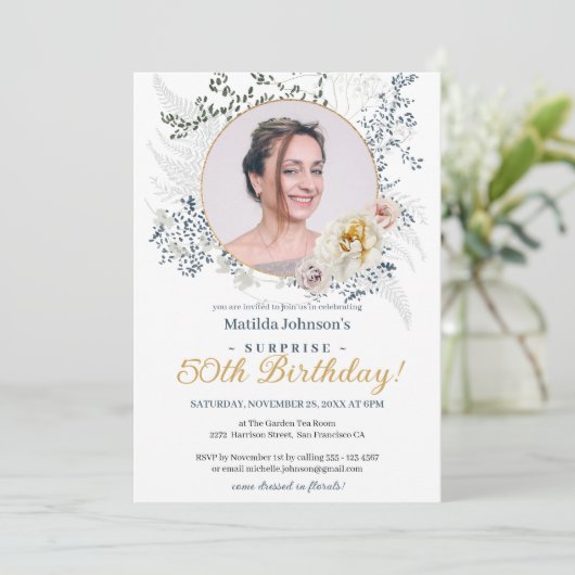 Verrassend 50e verjaardag Fort Roos Foto Kaart (Staand voorkant)