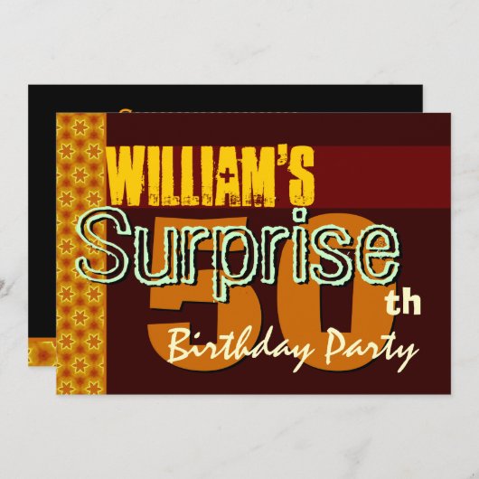 Verrassend 50e verjaardag goud en chocolade sterre kaart (Voorkant / Achterkant)