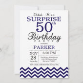 Verrassend 50e verjaardag marinier Blauwe Chevron Kaart (Voorkant)