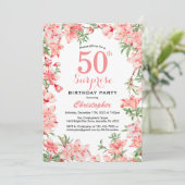 Verrassend 50e verjaardag Roze Boho botanische flo Kaart (Staand voorkant)