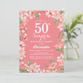 Verrassend 50e verjaardag Roze Boho botanische flo Kaart (Staand voorkant)