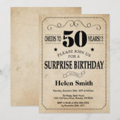 Verrassend 50e verjaardag Rustic  Retro Kaart (Voorkant / Achterkant)