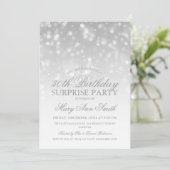 Verrassend 50e verjaardag Silver Bokeh Sparkle Lig Kaart (Staand voorkant)