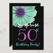 Verrassend 50e verjaardag Turquoise en Paarse Dais Kaart (Voorkant / Achterkant)