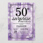 Verrassend 50e verjaardag Uitnodiging Paars Glitte<br><div class="desc">Verrassend 50th Birthday Uitnodiging met Paarse Koord Lichten met Paarse Glitter Achtergrond. Paarse verjaardag. Volwassen verjaardag. Mannen of vrouwen uitgenodigd. 13e 15e 16e 18e 21e 30e 40e 50e 60e 70e 90e 100e, elke leeftijd. Voor verdere aanpassing, te klikken gelieve de knoop "van de Aanpassing het"en ons ontwerphulpmiddel te gebruiken om...</div>