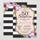 Verrassend 50e verjaardag Uitnodiging voor vrouwen (Voorkant / Achterkant)