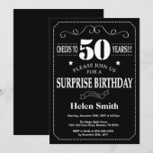 Verrassend 50e verjaardag Uitnodigingskarton Kaart (Voorkant / Achterkant)