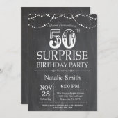 Verrassend 50e verjaardag Uitnodigingskarton Kaart (Voorkant / Achterkant)