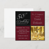 Verrassend 50e verjaardag van Burgandy & Silver Kaart (Voorkant / Achterkant)