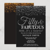 Verrassend 50e verjaardag vijftig en Fabulous Silv Kaart (Voorkant / Achterkant)