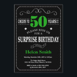 Verrassend 50th Birthday Black en Green Chalkboard Kaart<br><div class="desc">Verrassend 50th Birthday Invitation Black en Green Typografie. Chalkboard. Zwart-witte achtergrond. Volwassen verjaardag. Mannelijke Mannen of vrouwen: Birthday. Kinder jongen of meisje Lady Teen Teenage Bday Invite. 13e 15e 16e 18e 21e 30e 40e 50e 60e 70e 80e 90e 100e. Elke leeftijd. Voor verdere aanpassing, te klikken gelieve de knoop "van...</div>