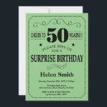 Verrassend 50th Birthday Black en Green Kaart<br><div class="desc">Verrassend 50th Birthday Invitation Black en Green Typografie. Zwarte en groene achtergrond. Volwassen verjaardag. Mannelijke Mannen of vrouwen: Birthday. Kinder jongen of meisje Lady Teenage Bday Invite. 13e 15e 16e 18e 21e 30e 40e 50e 60e 70e 90e 100e. Elke leeftijd. Voor verdere aanpassing, te klikken gelieve de knoop "van de...</div>