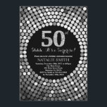 Verrassend 50th Birthday Black en Silver Glitter Kaart<br><div class="desc">Verrassende uitnodiging van 50e verjaardag. Black and Silver Glitter. Silver Diamond. Volwassenenfeest. Voor mannen of vrouwen. Voor verdere aanpassing,  te klikken gelieve de knoop "van de Aanpassing het"en ons ontwerphulpmiddel te gebruiken om deze sjabloon te wijzigen.</div>