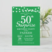 Verrassend 50th Birthday Invitation Green Kaart (Staand voorkant)