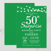 Verrassend 50th Birthday Invitation Green Kaart (Voorkant / Achterkant)