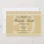 Verrassend 50th Birthday Party Gold Invitation Kaart (Achterkant)
