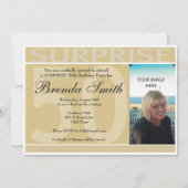 Verrassend 50th Birthday Party Gold Invitation Kaart (Achterkant)