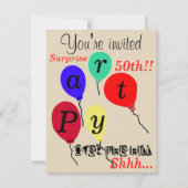 Verrassend 50th Over the Hill Balloons Kaart (Voorkant)