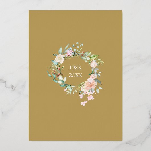 Verrassend 50th Wedding Jubileum Party Gold Folie Uitnodiging (Achterkant)