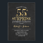 Verrassend 55th Wedding Jubileum Chalkboard Gold Kaart<br><div class="desc">Verrassend 55th Wedding Jubileum Celebration Invitation. Elegant klassiek ontwerp in zwart karton en faux glitter Gold. Kenmerkt elegant manuscriptdoopvont. Bericht me als u verdere aanpassing nodig hebt.</div>