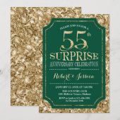 Verrassend 55th Wedding Jubileum - Groen goud Kaart (Voorkant / Achterkant)