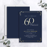 Verrassend 60 & Fabulous Blue & Gold Birthday Folie Uitnodiging<br><div class="desc">Het is je speciale verjaardag, en het is tijd om te vieren! Wil je de beste baard in de stad gooien? Zorg ervoor dat het met de hoogste stijl van start gaat met deze verrassingsaanval van 60 jaar en de Folie van Fabulous Blue & Gold Birthday. Het zal zeker de...</div>