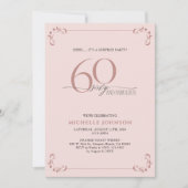 Verrassend 60 & Fabulous Blush Pink & Black Birthd Kaart (Voorkant)