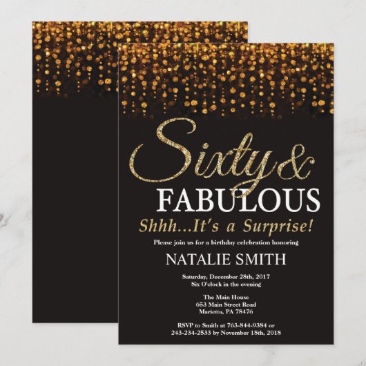 Verrassend 60e verjaardag 60 en verbazingwekkend g kaart (Voorkant / Achterkant)