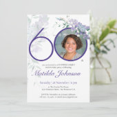 Verrassend 60e verjaardag Aangepaste foto's Floral Kaart (Staand voorkant)