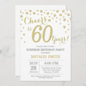 Verrassend 60e verjaardag Gold Glitter Diamond Kaart (Voorkant / Achterkant)