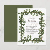 Verrassend 60e verjaardag groene bladeren kaart (Voorkant / Achterkant)