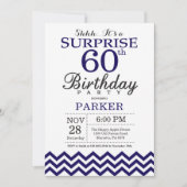 Verrassend 60e verjaardag marinier Blauwe Chevron Kaart (Voorkant)