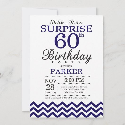 Verrassend 60e verjaardag marinier Blauwe Chevron Kaart (Voorkant)