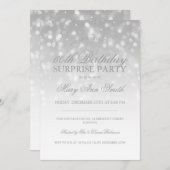 Verrassend 60e verjaardag Silver Bokeh Sparkle Lig Kaart (Voorkant / Achterkant)