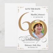 Verrassend 60e verjaardag sparen de Datum Elegant  Kaart (Voorkant / Achterkant)