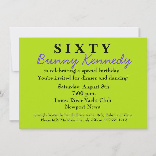 Verrassend 60e verjaardag Uitnodiging Shhh (Voorkant)