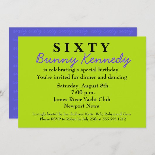 Verrassend 60e verjaardag Uitnodiging Shhh (Voorkant / Achterkant)