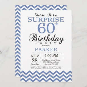 Verrassend 60th Birthday Blue Chevron Kaart