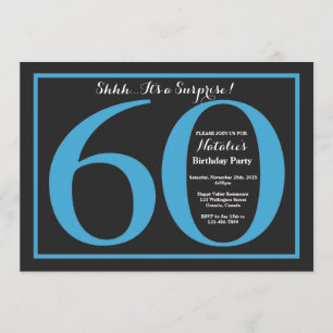 Verrassend 60th Birthday Blue en Black Chalkboard Kaart