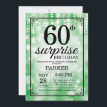 Verrassend 60th Birthday Invitation Green Glitter Kaart<br><div class="desc">Verrassend 60th Birthday Uitnodiging met de Groene Lichten van het Koord met de Groene Achtergrond van Glitter. Groene verjaardag. Volwassen verjaardag. Mannen of vrouwen uitgenodigd. 13e 15e 16e 18e 21e 30e 40e 50e 60e 70e 90e 100e, elke leeftijd. Voor verdere aanpassing, te klikken gelieve de knoop "van de Aanpassing het"en...</div>