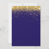 Verrassend 60th Birthday Navy Blue en Gold Glitter Kaart (Achterkant)