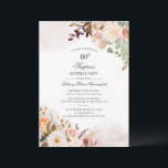 Verrassend 60th Birthday Party Pastel Floral Scrip Kaart<br><div class="desc">Verrassend de Uitnodiging van het Manuscript van de Partij van de Dagen van de 60e verjaardag die u met jouw naam en specifieke partijdetails kunt gemakkelijk aanpassen. Volledig opnieuw bedoeld voor andere speciale evenementen en vieringen als u op de knop "Deze aanpassen" klikt die onder de knop "Personaliseren" is genest....</div>