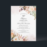 Verrassend 60th Birthday Party Pastel Floral Scrip Kaart<br><div class="desc">Verrassend de Uitnodiging van het Manuscript van de Partij van de Dagen van de 60e verjaardag die u met jouw naam en specifieke partijdetails kunt gemakkelijk aanpassen. Volledig opnieuw bedoeld voor andere speciale evenementen en vieringen als u op de knop "Deze aanpassen" klikt die onder de knop "Personaliseren" is genest....</div>
