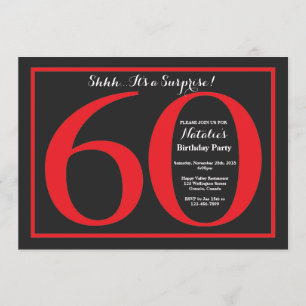 Verrassend 60th Birthday Red en Black Chalkboard Kaart
